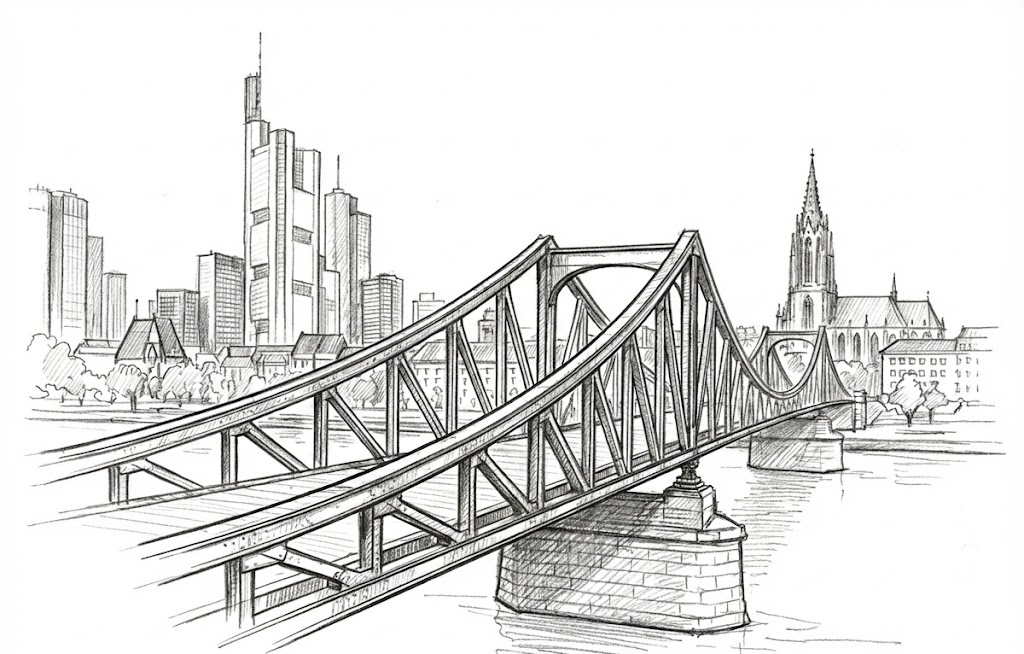 BIM-Modell einer Brücke im Ingenieurbau